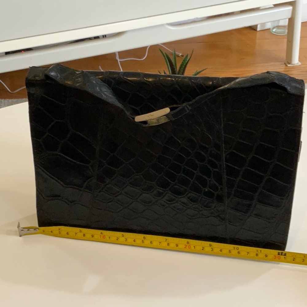 Black Quilted Leather Briefcase - Picture 3 of 5